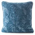 Poszewka dekoracyjna DORI z szenilowej tkaniny z wytłaczanym wzorem roślinnym - 45 x 45 cm - niebieski 1