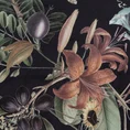 Zasłona BECKY z miękkiego welwetu z botanicznym wzorem i efektem 3D - 140 x 250 cm - czarny 13