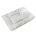 Komplet ręczników LOCA z bordiurą z tkanymi paskami - 37 x 25 x 10 cm - biały 1