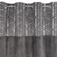 Zasłona z welwetu z ozdobnym pasem ze srebrnym nadrukiem w górnej części - 140 x 250 cm - grafitowy 4