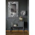 Lustro w dekoracyjnej ażurowej ramie z drobnymi kryształkami - 80 x 3 x 120 cm - srebrny 3