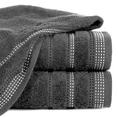 Ręcznik POLA z żakardową bordiurą zdobioną stebnowaniem - 70 x 140 cm - stalowy 1
