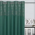 Zasłona DAFNE z gładkiej matowej tkaniny z ozdobnym pasem z geometrycznym złotym nadrukiem w górnej części - 140 x 250 cm - zielony 1