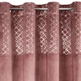DESIGN 91 Zasłona z welwetu z ozdobnym pasem ze srebrnym geometrycznym nadrukiem w górnej części - 140 x 250 cm - różowy 4