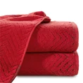 Ręcznik INDILA w kolorze czerwonym, z żakardowym geometrycznym wzorem - 50 x 90 cm - czerwony 1