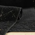 Dywanik łazienkowy NIKA z bawełny, dobrze chłonący wodę z geometrycznym wzorem wykończony błyszczącą nicią - 50 x 70 cm - czarny 3