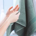 Ręcznik RODOS z ozdobną żakardową bordiurą w pasy - 50 x 90 cm - beżowy 7