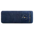 EVA MINGE Ręcznik GAJA z bawełny frotte z welwetową bordiurą i haftem z logo kolekcji - 50 x 90 cm - granatowy 3