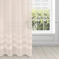 Dekoracja okienna z matowej etaminy zdobiona pasami z moherową błyszczącą nicią - 140 x 250 cm - różowy 1