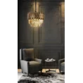 Lampa wisząca EDNA z metalu i kryształów w stylu art deco - ∅ 50 x 40 cm - złoty 4
