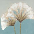 Obraz BILOBA 2 ręcznie malowany na płótnie liście miłorzębu - 60 x 60 cm - beżowy 1