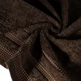 Ręcznik POLA z żakardową bordiurą zdobioną stebnowaniem - 70 x 140 cm - brązowy 5