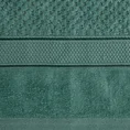 Puszysty ręcznik JESSI z fakturą wytłaczanej krateczki i welurową bordiurą - 50 x 90 cm - ciemnozielony 2
