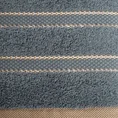 Ręcznik KRISTI z żakardową bordiurą w pasy - 70 x 140 cm - stalowy 2