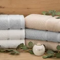 REINA LINE Ręcznik z bawełny zdobiony wzorem w zygzaki z gładką bordiurą - 50 x 90 cm - stalowy 7