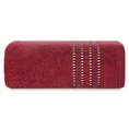 Ręcznik bawełniany FIORE z ozdobnym stebnowaniem - 50 x 90 cm - czerwony 3
