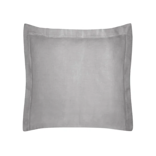 NOVA COLOUR Poszewka na poduszkę bawełniana z satynowym połyskiem i ozdobną kantą - 40 x 40 cm - stalowy
