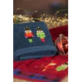 Ręcznik świąteczny PETER 01 bawełniany z haftem z dziadkiem do orzechów - 70 x 140 cm - granatowy 7