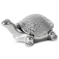 Żółw puzderko - figurka ceramiczna  RISO z drobnym wzorem - 20 x 14 x 9 cm - srebrny 3