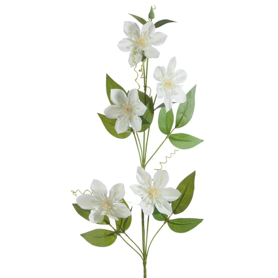 PNĄCZE POWOJNIK sztuczny kwiat dekoracyjny z płatkami z jedwabistej tkaniny - 85 cm - kremowy
