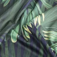 Zasłona z miękkiego welwetu z nadrukiem egzotycznych liści - 140 x 250 cm - zielony 6
