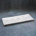 Patera ceramiczna SAVANA przecierana biało-srebrna - 18 x 39 x 3 cm - biały 1