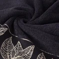 LIMITED COLLECTION ręcznik VICTORIA 50x90 cm z welwetową bordiurą z motywem liści SIŁA ZŁOTA - 50 x 90 cm - czarny 6