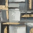 Obraz GEOMETRY ręcznie malowany na płótnie kolaż, abstrakcyjny - 60 x 60 cm - stalowy 2