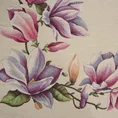 Obrus gobelinowy z tkanym motywem kwitnących magnolii - 140 x 180 cm - naturalny 4