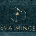 EVA MINGE Ręcznik GAJA z bawełny frotte z welwetową bordiurą i haftem z logo kolekcji - 70 x 140 cm - ciemnozielony 2