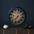 Dekoracyjny zegar ścienny w stylu vintage z ruchomymi kołami zębatymi - 43 x 9 x 43 cm - czarny 7