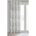 Zasłona z lekkiej tkaniny z srebrnym wzorem marmurkowym - 140 x 270 cm - biały 2