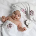 Ręcznik z bawełny BABY dla dzieci 50X90 cm z naszywaną aplikacją z sarenką biały - 50 x 90 cm - biały 4
