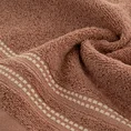 Ręcznik ALLY z bordiurą w pasy przetykany kontrastującą nicią miękki i puszysty, zero twist - 50 x 90 cm - ceglasty 5