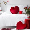 Poduszka z wypełnieniem w kształcie serca z miękkiego welwetu z falbanami - 45 x 45 cm - czerwony 2