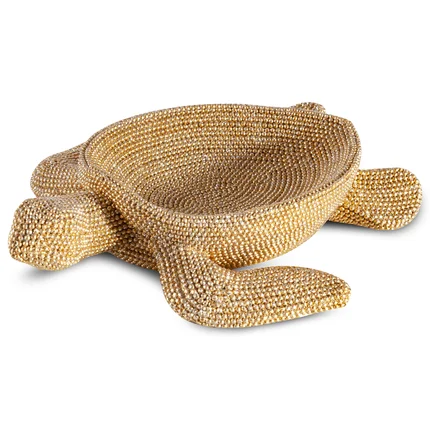 Żółw - figurka dekoracyjna ELDO o drobnym strukturalnym wzorze, złota Żółw - figurka dekoracyjna ELDO o drobnym strukturalnym wzorze, złota - 20 x 9 x 6 cm
