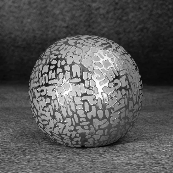 Kula ceramiczna RISO z drobnym błyszczącym wzorem - ∅ 10 x 10 cm - srebrny