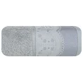 Ręcznik z żakardową bordiurą zdobioną drobnymi kwiatuszkami - 50 x 90 cm - stalowy 3