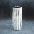 Wazon ceramiczny SAVANA przecierany biało-srebrny - ∅ 13 x 30 cm - biały 1