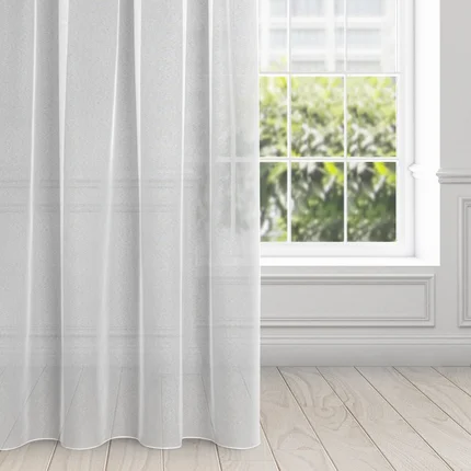 Firana biała z gładkiej tkaniny o strukturze drobnej siateczki 140x270 cm taśma TAMINA Firana biała z gładkiej tkaniny o strukturze drobnej siateczki 140x270 cm taśma TAMINA - 140 x 270 cm
