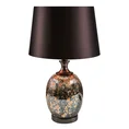 Lampa stołowa KIARA na szklanej podstawie z przecieranego szkła czarno-brązowego z welwetowym abażurem - ∅ 33 x 64 cm - brązowy 3