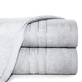 Ręcznik klasyczny z bordiurą podkreśloną delikatnymi paskami - 70 x 140 cm - srebrny 1