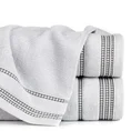 Ręcznik AMANDA z ozdobną bordiurą w pasy - 30 x 50 cm - srebrny 1