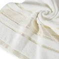 Ręcznik z żakardową błyszczącą bordiurą - 50 x 90 cm - kremowy 5