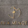 EVA MINGE Ręcznik GAJA z bawełny frotte z welwetową bordiurą i haftem z logo kolekcji - 30 x 50 cm - szary 2