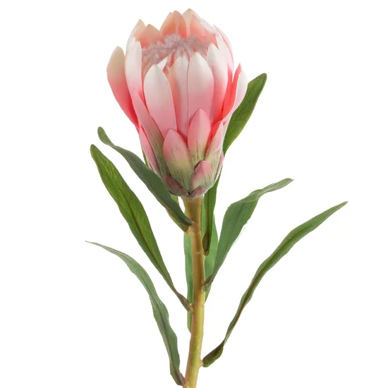 PROTEA - sztuczny kwiat dekoracyjny o płatkach z jedwabistej tkaniny - ∅ 9 x 63 cm - różowy