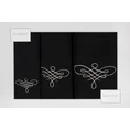 Komplet ręczników z ornamentowym haftem w kartonowym opakowaniu - 56 x 36 x 7 cm - czarny 2