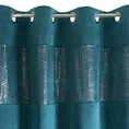 Zasłona GABRIELL z welwetu dekorowana pasem z błyszczącym geometrycznym nadrukiem - 140 x 250 cm - turkusowy 4