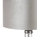 Lampa stołowa NELL na podstawie łączącej szkło i metal z welwetowym abażurem - ∅ 32 x 61 cm - popielaty 2