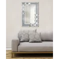 Lustro w dekoracyjnej geometrycznej ramie z drobnymi kryształkami - 80 x 3 x 120 cm - srebrny 1